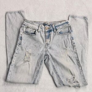 refuge Light Blue Distressed Skinny Jeans - Size 0
